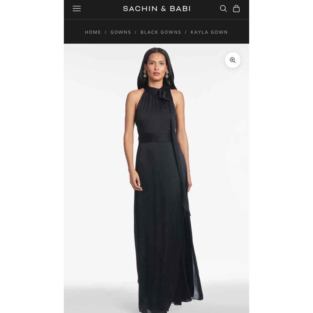 NWT Sachin & Babi Kayla Halter Gown Maxi Dress Black Size 8 - Picture 1 of 7